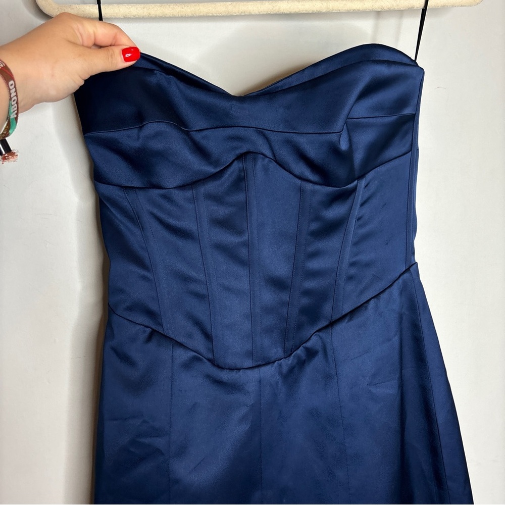 NWT Reformation Pacie Satin Dress in Danube - Picture 4 of 16